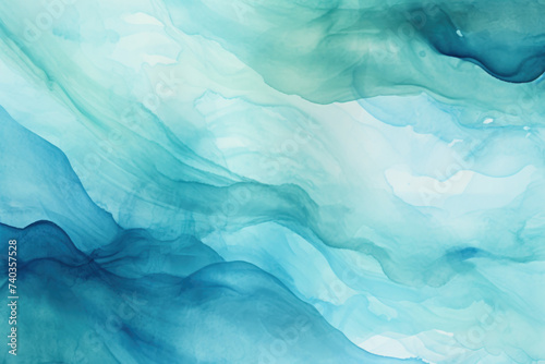 Blue azure turquoise abstract watercolor background  flow texture pattern wallpaper background