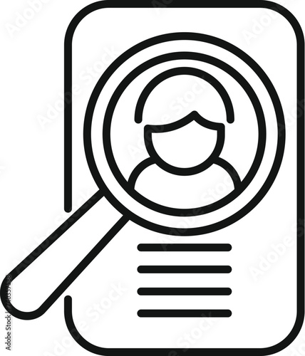 Search client cv icon outline vector. Investment safety. Digital business