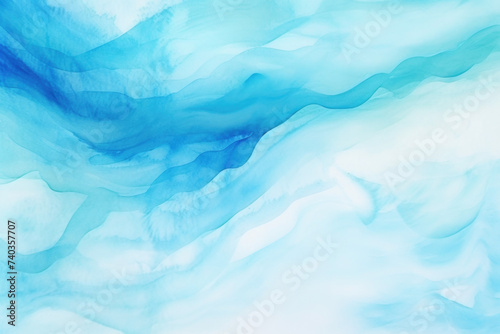 Blue azure turquoise abstract watercolor background, flow texture pattern wallpaper background