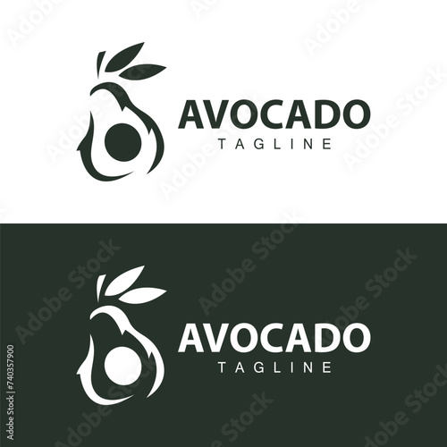 fresh avocado garden avocado logo illustration design simple template product branding