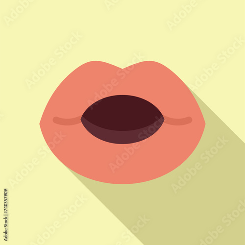 Articulation icon flat vector. Education school. Talking mouth idiom