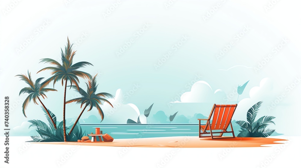 Obraz premium image of vacation day, wallpaper, cartoon style ,white background