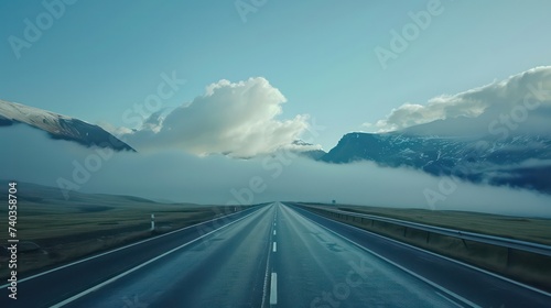 An isolated road along the fields, isolated road, scattered clouds, cloudy weather