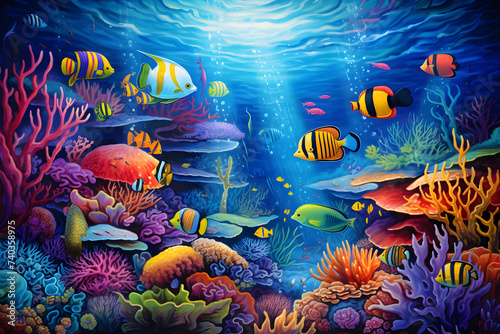 Spectacular Underwater Exploration: A Glimpse Into the Vibrant Aquatic Life © Logan
