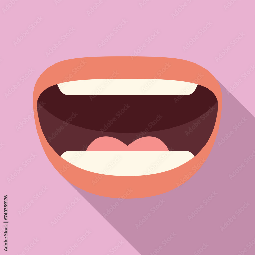 Infancy articulation icon flat vector. Home diction exercise. Spoken word Infancy articulation icon flat vector. Home diction exercise. Spoken word