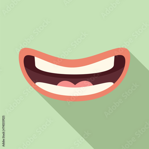 Spoken word icon flat vector. Exercise mouth talking. Cavity verbal