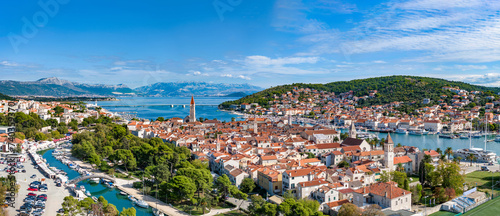 Fototapeta Naklejka Na Ścianę i Meble -  Trogir Skyline Aerial near Split, Croatia