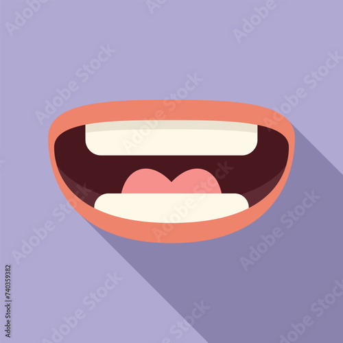 Verbal articulation icon flat vector. Cognitive motor. Care process oral