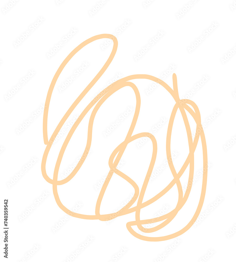 illustration of a rope scriblle line abstract elemen orange color illustration of a rope scriblle line abstract elemen orange color