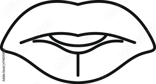 Childhood articulation icon outline vector. Tongue diction. Oral speaking