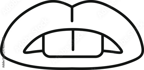 Education tongue icon outline vector. Articulation exercise. Infancy speech
