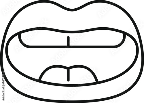 Letters articulation icon outline vector. Home preschool exercise. Infancy activity