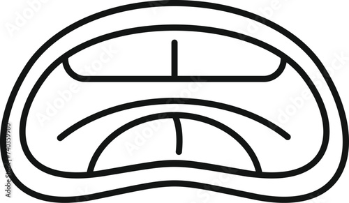 Lips articulation icon outline vector. Verbal cavity. Tongue diction motor