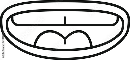 Speaking articulation icon outline vector. Home kid exercise. Infancy process