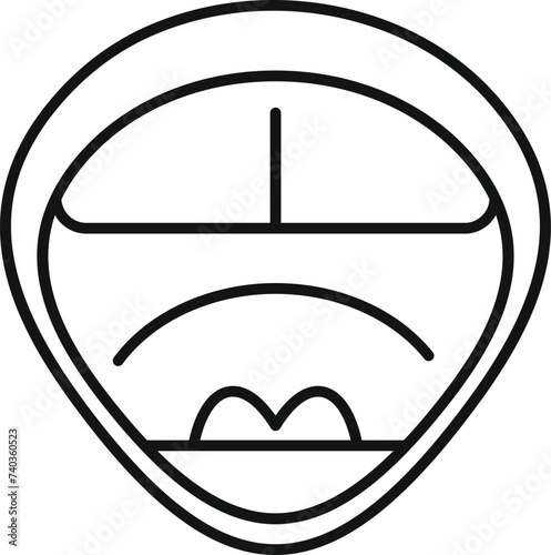 Diction activity icon outline vector. Oral process idiom. Parental care word