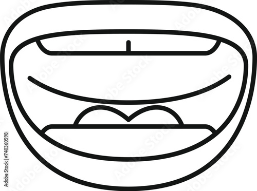 Infancy articulation icon outline vector. Home diction exercise. Spoken word