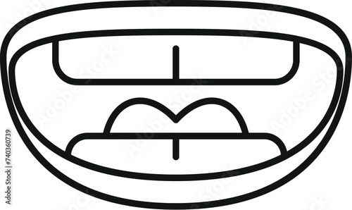 Verbal articulation icon outline vector. Cognitive motor. Care process oral