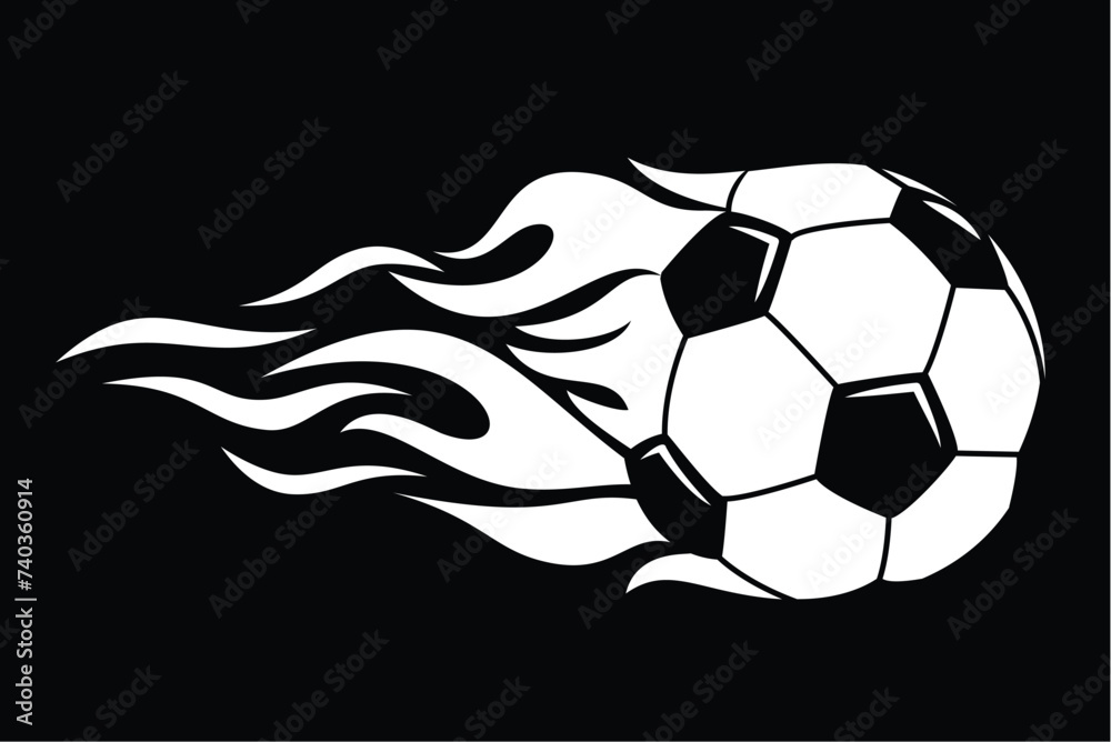 Obraz premium Fire football soccer ball icon. Vector logo design element