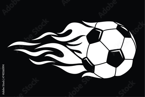 Fire football soccer ball icon. Vector logo design element