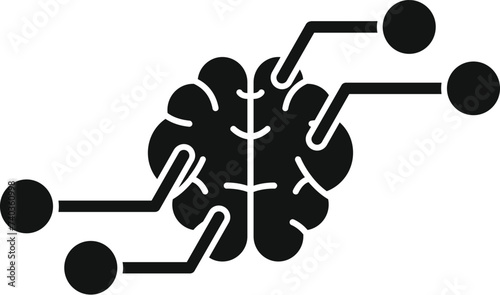 Brain memory intellect icon simple vector. Head power. Education lost