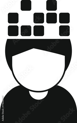 Construct person memory icon simple vector. Cognitive power. Lost health