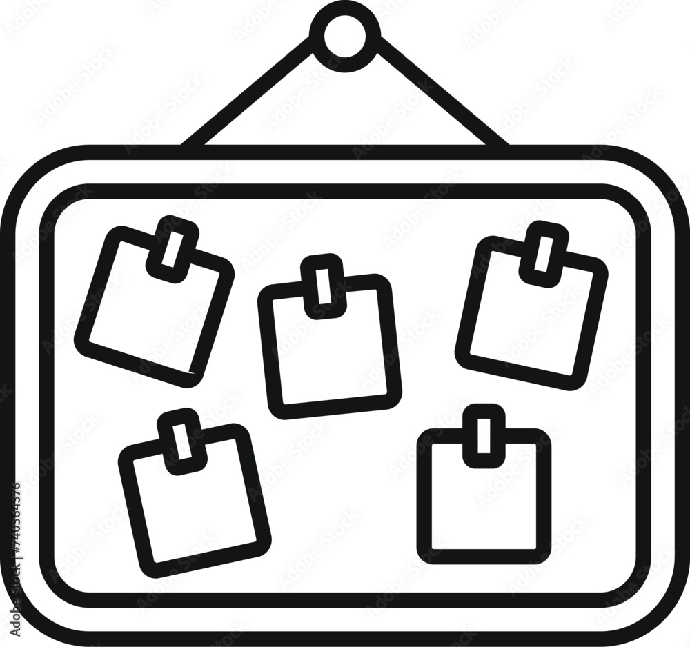Fototapeta premium Memory board icon outline vector. Papers stickers. Work health creative