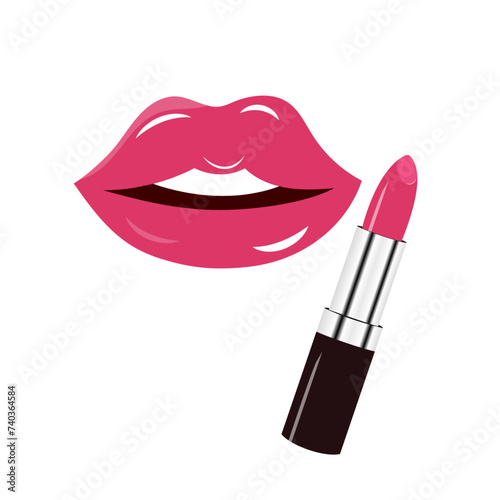 Opening hot lips with lipstick 