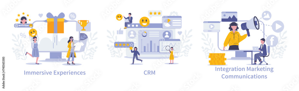 Strategic approaches in marketing concept. Vector illustration Strategic approaches in marketing concept. Vector illustration