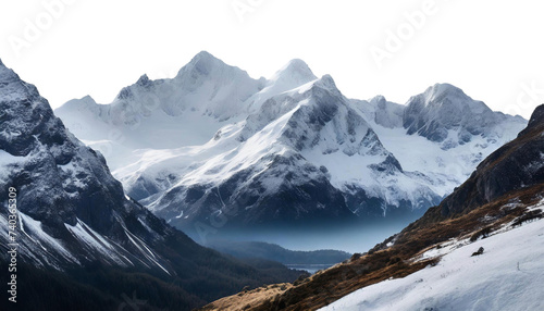 PNG Mountain overlay  snow-capped landscape  transparent background for layering  nature object  outdoor asset