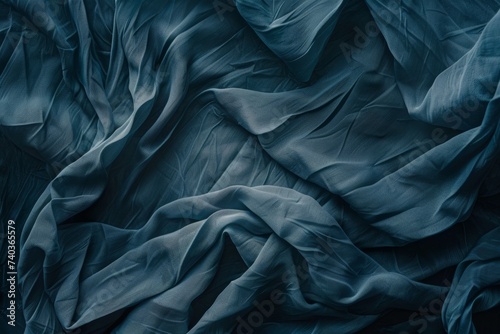 Close Up View of Blue Cloth. Generative AI