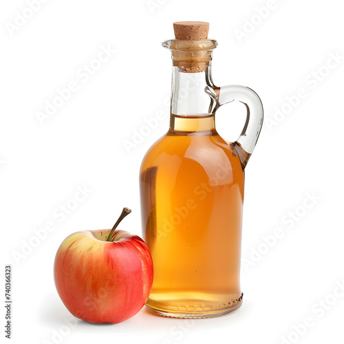 Apple Cider Vinegar on a white background 