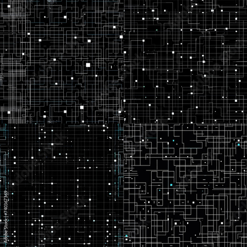 black and white scifi grid pattern