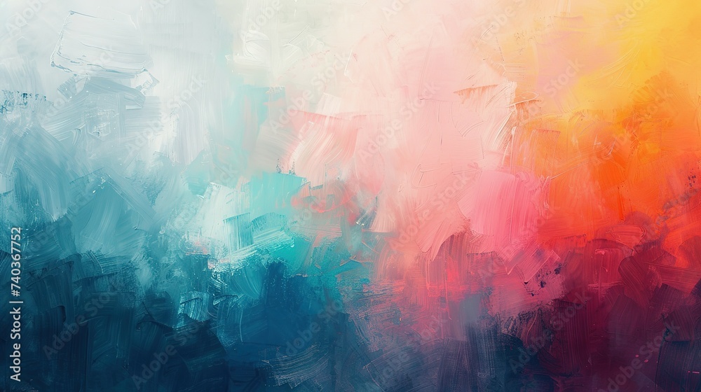 Modern impressionism technique. Wall poster print template. Abstract painting art. Hand drawn by dry brush of paint background texture. Oil painting style generative