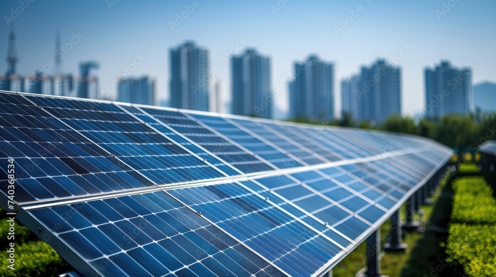 Fototapeta premium Solar panels installed on the roof