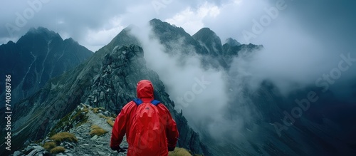 A guy rides a bike in the mountains