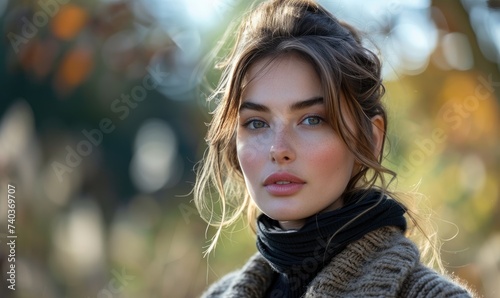 A young tall woman wearing ...