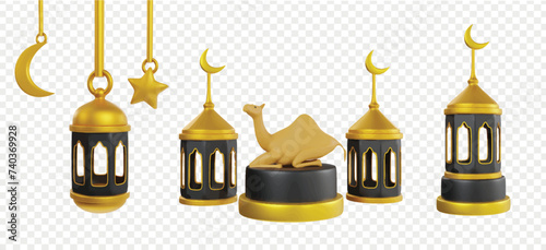 Eid-Al-Adha Mubarak 3d icon render clipart for UI UX Website Banner