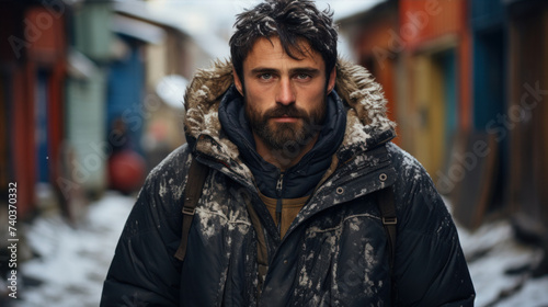 de invierno, nieve, mujer, catarro, cara, chico, gente, persona, sonrisa, sonriente, niño, gorros, diversión, beldad, al aire libre, 1, naturaleza, chapas, niño, estilo de vida, alegría, mirada, adole photo