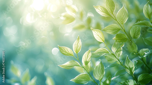 Detail of rustling green leaves in a blurred motion captured amidst a gusty wind.