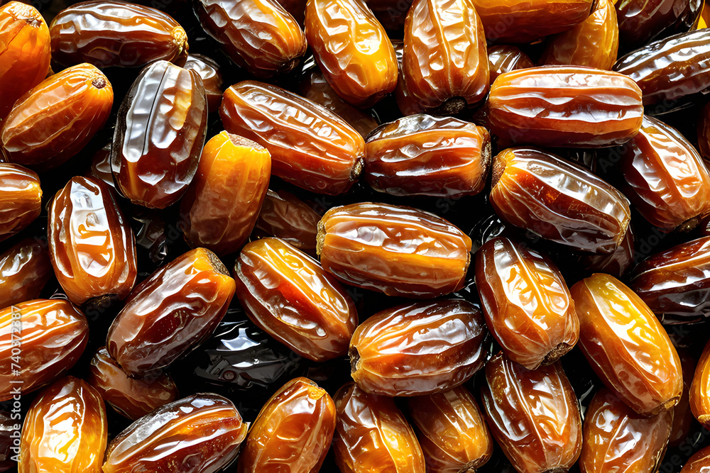 Delicious Tunisian Dates, sweet dried dates palm fruits. Popular during Ramadan