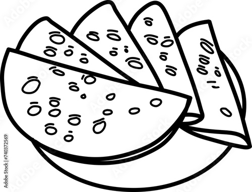 Roti Outline Vector Illustration