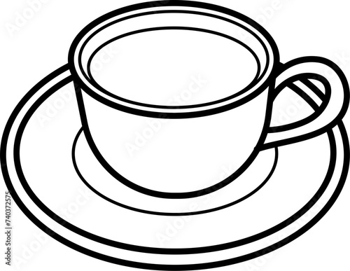 Masala Chai Outline Vector Illustration