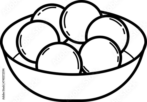 Gulab Jamun Outline Vector Illustration