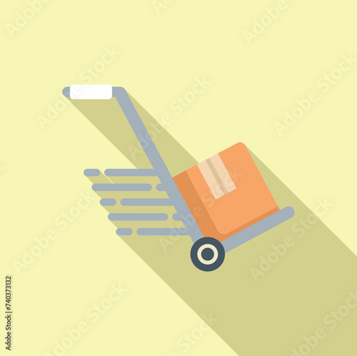 Fast cart delivery icon flat vector. Cargo courier. Service shop dispatch