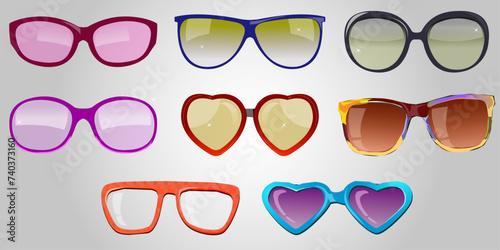 Sunglasses Collection: A Realistic Vector Set of Sunglasses.