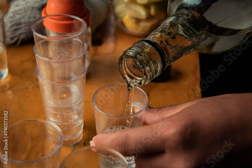 Tequila Shots with Lime and Salt. toast with tequila photo