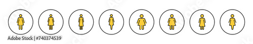 Female icon set vector. woman sign and symbol