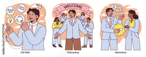 First Job set. Vector illustration.