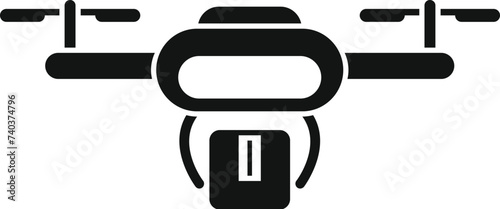 Drone parcel delivery icon simple vector. Shop express. Ship delivery container