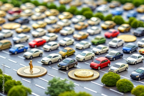 Miniature parking lot. Coin parking. real estate. sightseeing. shopping. trip. holiday. House.